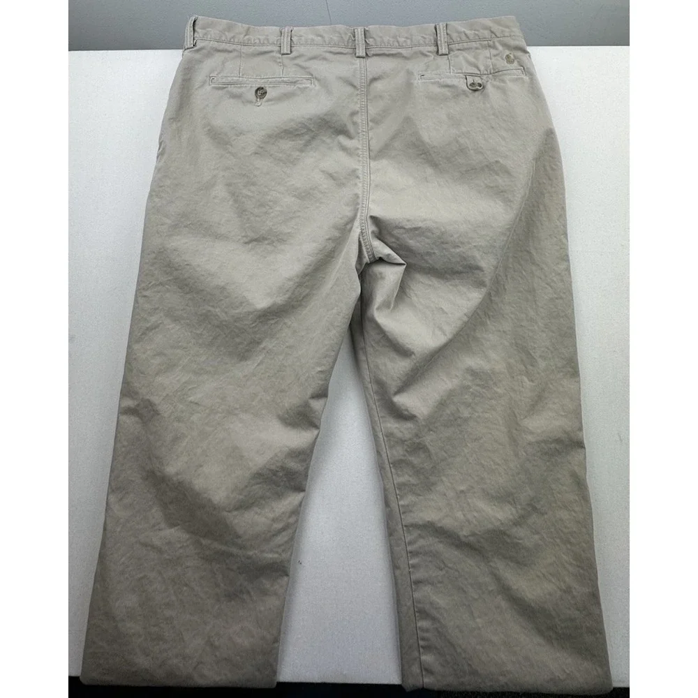 Polo Ralph Lauren Chino Pants Sz 38x30 Beige Flat Front‎ Stretch Straight Fit